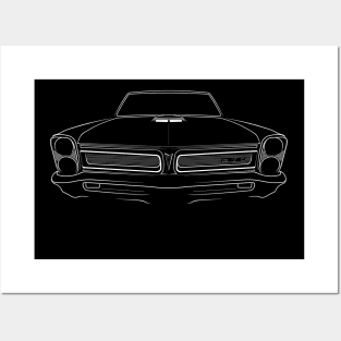 1965 Pontiac GTO - front stencil, white Posters and Art